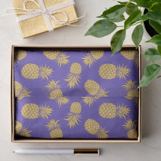 Modern Tropical Pineapple Watercolor 薄葉紙 (ギフト)