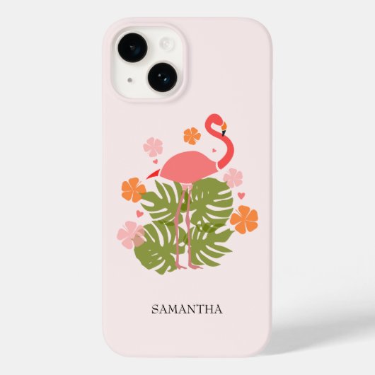 Modern Tropical Pink Flamingo Case-Mate iPhoneケース (裏面)
