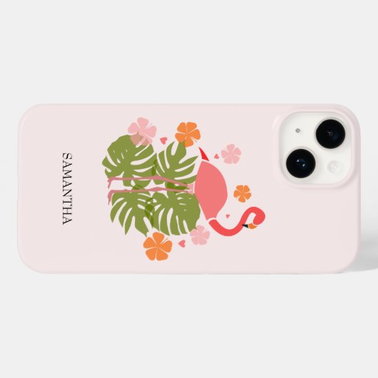 Modern Tropical Pink Flamingo Case-Mate iPhoneケース (裏面 (横))