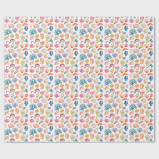 Modern Tropical Plant Print – Pink and Green ラッピングペーパー