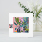 Modern Tropical Plant Print – Pink and Green  招待状 (スタンド正面)