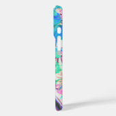 Modern tropical teal pink floral flamingo Case-Mate iPhoneケース (裏面 / 左)