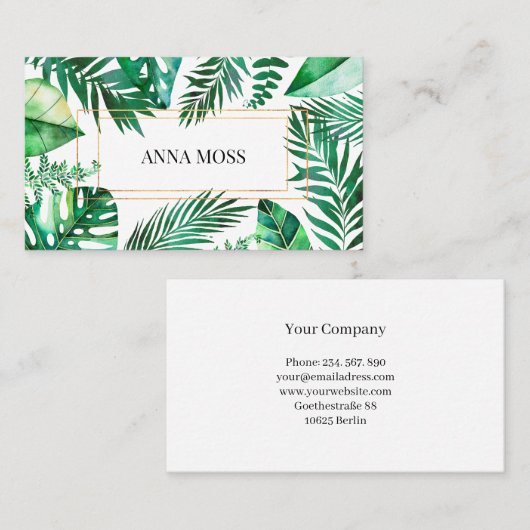 Modern Tropical Visitenkarte 名刺 (正面/裏面)
