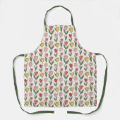 Modern Tulip Floral Pattern Soft Botanical Spring エプロン (正面)