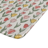 Modern Tulip Floral Pattern Soft Botanical Spring カッティングボード (角)