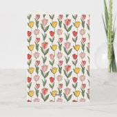 Modern Tulip Floral Pattern Soft Botanical Spring カード (裏面)