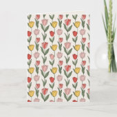 Modern Tulip Floral Pattern Soft Botanical Spring カード (正面)
