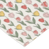 Modern Tulip Floral Pattern Soft Botanical Spring テーブルクロス (アングル)