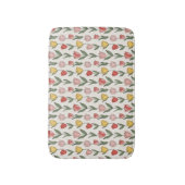 Modern Tulip Floral Pattern Soft Botanical Spring バスマット (正面縦)