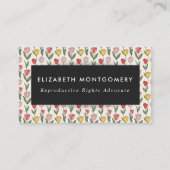 Modern Tulip Floral Pattern Soft Botanical Spring 名刺 (正面)