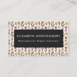 Modern Tulip Floral Pattern Soft Botanical Spring 名刺