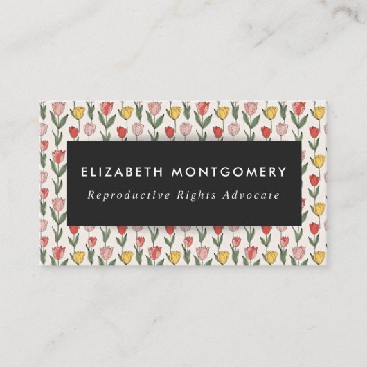 Modern Tulip Floral Pattern Soft Botanical Spring 名刺 (正面)