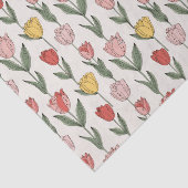 Modern Tulip Floral Pattern Soft Botanical Spring 薄葉紙 (詳細)