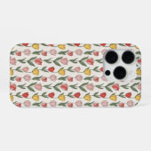 Modern Tulip Floral Pattern Soft Botanical Spring iPhoneケース (裏面横)