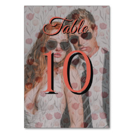 Modern Tulip Flower Boho Wedding Table Number テーブルナンバー