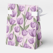 Modern Tulip Flower Greenery Wedding Favor Boxes フェイバーボックス (裏面サイド)