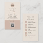 Modern Tumbler Care Card with Barcode and logo 名刺 (正面/裏面)