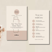 Modern Tumbler Care Card with Barcode and logo 名刺