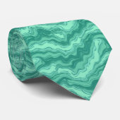 Modern Turquoise Marble Swirl Abstract Pattern ネクタイ (ロール)