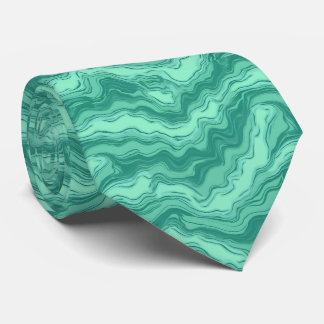 Modern Turquoise Marble Swirl Abstract Pattern ネクタイ