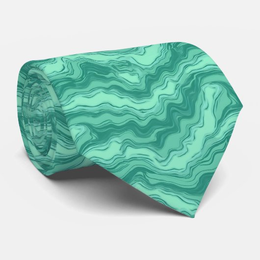 Modern Turquoise Marble Swirl Abstract Pattern ネクタイ (ロール)