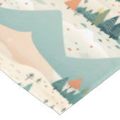 Modern Turquoise Orange Cream Christmas Trees  テーブルクロス (アングル)