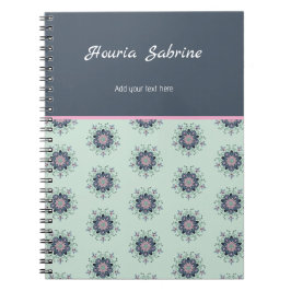 Modern turquoise Pink Floral Mandala Doodles  ノートブック