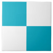 Modern Turquoise White Checkered Ceramic Tile タイル (正面)