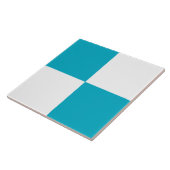 Modern Turquoise White Checkered Ceramic Tile タイル (側面)