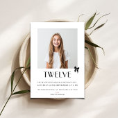 Modern Twelve Teenager Photo 12th Birthday Party 招待状