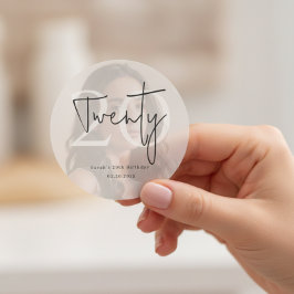 Modern Twenty 20th Birthday Party Sticker ラウンドシール