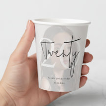 Modern Twenty Birthday Custom Party Cup