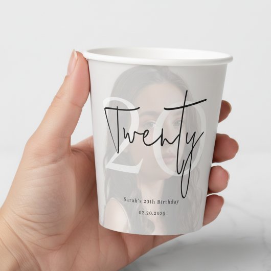 Modern Twenty Birthday Custom Party Cup 紙コップ