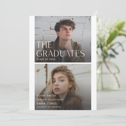 Modern Two Graduates Double Graduation 案内状 (スタンド正面)