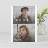 Modern Two Graduates Double Joint Graduation Party 招待状 (スタンド正面)