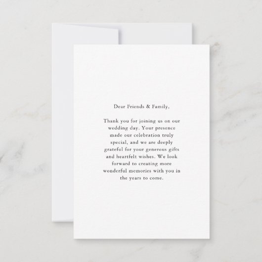  Modern Two Photo Destination Wedding サンキューカード (裏面)