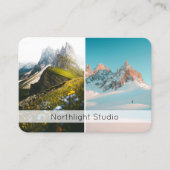 Modern Two Photo Photography QR Code Camera 名刺 (正面)