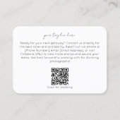 Modern Two Photo Photography QR Code Camera 名刺 (裏面)