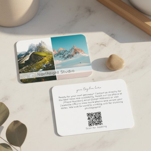 Modern Two Photo Photography QR Code Camera 名刺