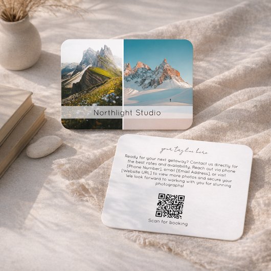 Modern Two Photo Photography QR Code Camera 名刺