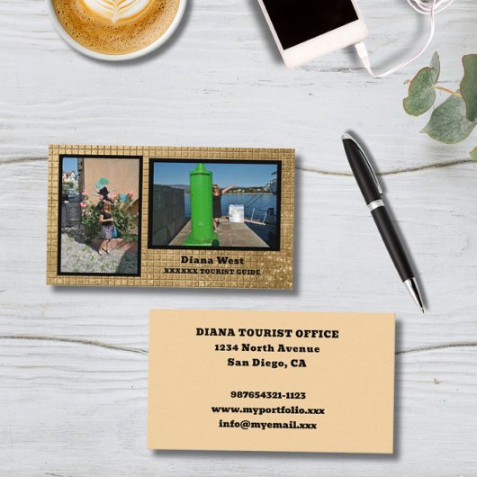 Modern Two Photos Business Card 名刺