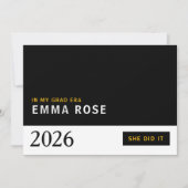 Modern Typographic Grad Era party invitation 招待状 (正面)