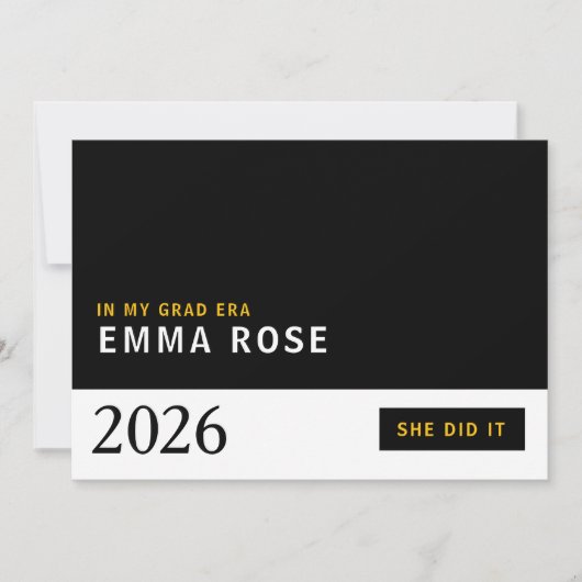 Modern Typographic Grad Era party invitation 招待状 (正面)