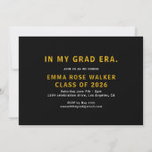 Modern Typographic Grad Era party invitation 招待状 (裏面)