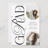 Modern Typography 2 Arch Photo Elegant Graduation 招待状 (正面)