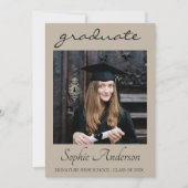 Modern Typography 3 Photo Collage Graduation Party 招待状 (正面)