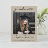 Modern Typography 3 Photo Collage Graduation Party 招待状 (スタンド正面)