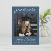 Modern Typography 3 Photo Collage Graduation Party 招待状 (スタンド正面)