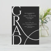 Modern Typography Black and White 2026 Grad Party 招待状 (スタンド正面)
