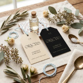 Modern Typography Black Cream Wedding Thank You  ギフトタグ